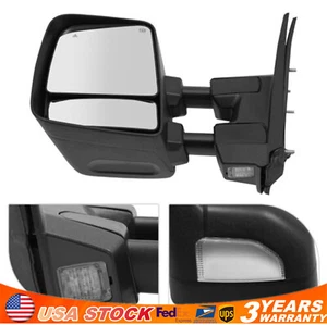 Left Black Power Heated Towing Mirror w/ Blind Side for Nissan Titan 2017-2022 - Picture 1 of 20