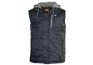 Mens Caterpillar Workwear - Hooded Warm Work Vest For Winter/ Travel/ Holiday - 