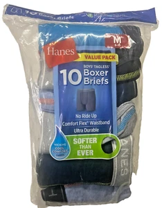 Hanes Boys Tagless Boxer Briefs Size Medium 8-10 No Ride Up Comfort Flex Soft - Picture 1 of 3