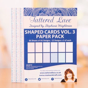 Tattered Lace Paper Pack A5 x 36 sheets 12 Designs SHAPED CARDS Vol 3 patterned - Imagen 1 de 1