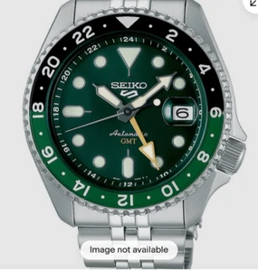Seiko 5 Five Sports SSK035 GMT Automatic Watch 100 Meter Green Dial Made Japan - Picture 1 of 6