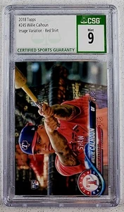 Willie Calhoun 2018 Topps Series 1 #245 SP Rookie CSG 9 - Picture 1 of 2