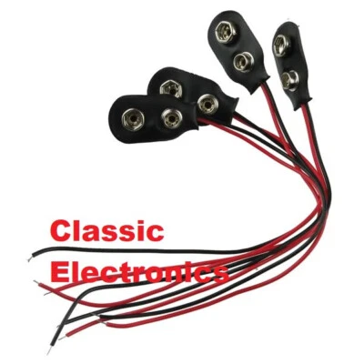 Lote de cuatro clips de terminal de batería de 9 voltios para baterías de 9 V o soporte de batería Foto 1 de 4