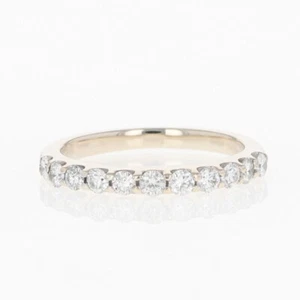 .51ctw Round Cut Diamond Prong-Set Wedding Band Ring 14k White Gold Size 5.75 - Picture 1 of 6