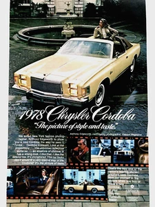 1978 Chrysler Cordoba Small Print Ad 10" x 6-1/2" - Picture 1 of 2