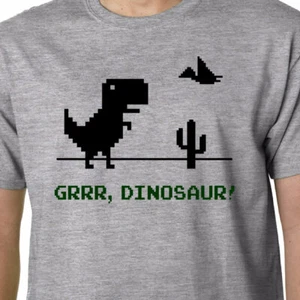 Grrr ,Dinosauro! T-Shirt Jurassic T- Rex Dino Gioco Smanettone Slogan Divertente - Foto 1 di 4