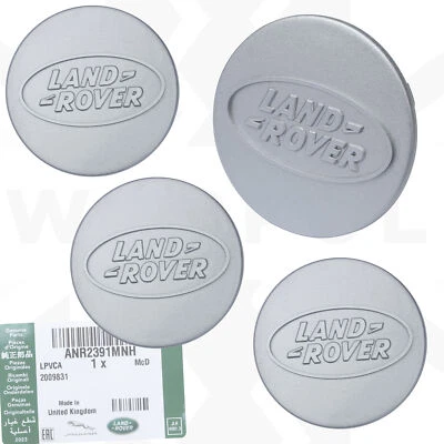 Tapacubos centrales de rueda originales 4x 75 mm en plata metálica para Land Rover Discovery 1 - Imagen 1 de 4