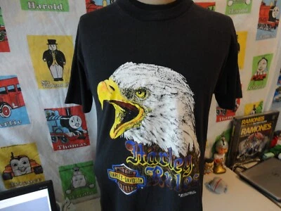 Camiseta vintage años 80 Harley Davidson Rules 1987 motocicleta puntada única M Foto 1 de 4