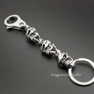 Unique Stainless Steel Skull KeyRing Biker KeyChain Punk Accessories 5L018KCC - Picture 1 of 5
