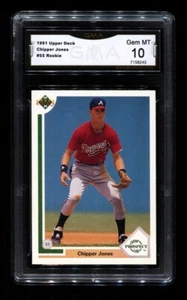 1991 Upper Deck #55 Chipper Jones Atlanta Braves RC Rookie HOF GMA 10 GEM MINT - Picture 1 of 1