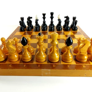 Vintage Soviet Russian Wooden Chess set cca 1960s - Large Size 3.7" KH - Picture 1 of 16