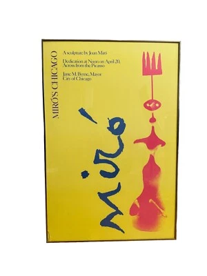 Joan Miro- 1981 Chicago escultura pôster realismo impressionismo litografia arte - Imagem 1 de 4