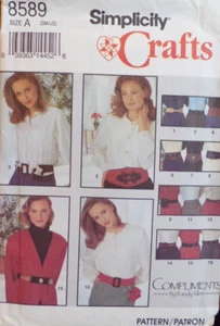 Simplicity Sewing Pattern 8589 Randy Allen Misses Belts 15 Styles Sizes SM-LG UC - Picture 1 of 6