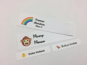 Personalised Sew In Full Colour Motif Name Labels Animals Nature Collection - Picture 1 of 7