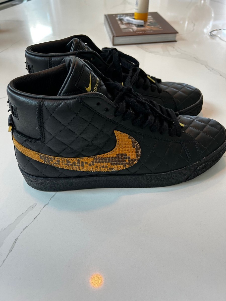 靴 SALE! SUPREME NIKE SB ZOOM BLAZER MID QS Supreme X Zoom Blazer Mid QS SB 'Black Snakeskin' - Nike