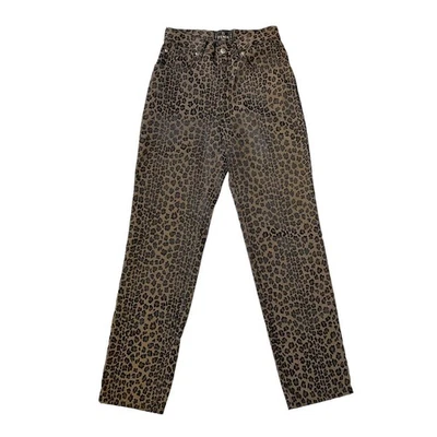 Pantalones de mezclilla Fendi vintage años 90 estampado de leopardo tiro medio pierna cónica estampado animal. Foto 1 de 4