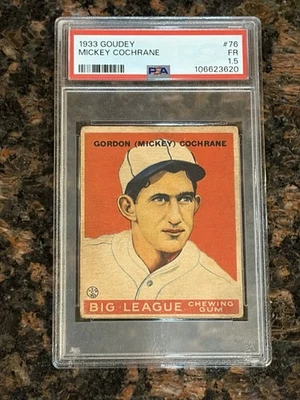 1933 Goudey Mickey Cochrane #76 Baseball Card PSA 1.5 - Image 1 of 2