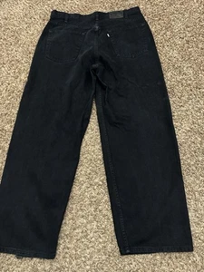 Jeans Levis Silvertab 1997 vintage sueltos pierna ancha denim negros EE. UU. Hombres talla 38x32 - Imagen 1 de 9