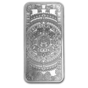 10 oz Silver Bar - Aztec Calendar - Picture 1 of 4