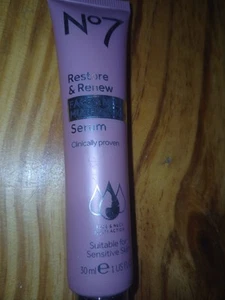 Boots No7 Restore Renew Gesicht & Hals Multi Action Serum 1 fl oz 30 ml volle Größe - Bild 1 von 5