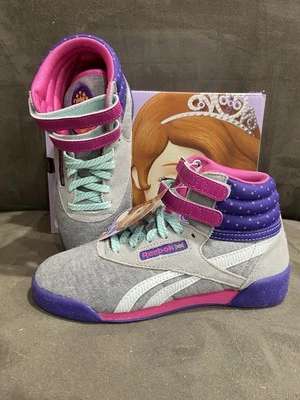 NEW REEBOK GIRLS SIZE 13 SOFIA DISNEY PRINCESS FREESTYLE HIGH TOP SNEEKER SHOES - Image 1 of 4