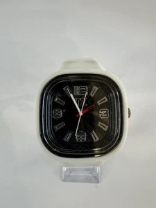 TZ Watch TeeZee Watch Company White Silicone Band Black Dial New Battery - Picture 1 of 4