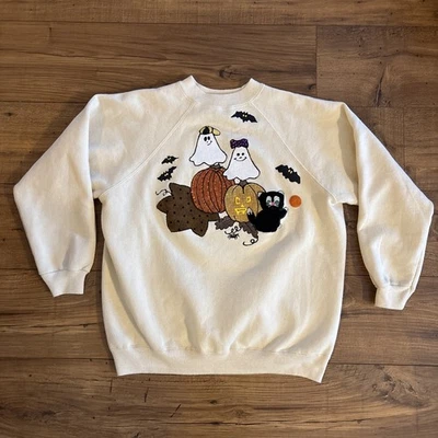 Linda sudadera de Halloween de colección años 90 para mujer XL Hanes HerWay Foto 1 de 4