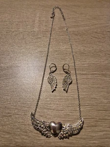 Kirks Folly Angel Wings And Heart Always Faithful With Peace Paradise Earrings - Picture 1 of 8