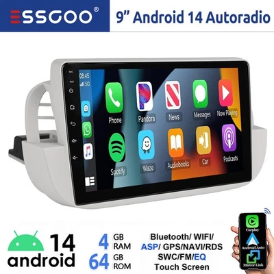9" Carplay Android 14 Autoradio Per FIAT 500 2007-2015 4+64GB GPS Navi WIFI RDS - Immagine 1 di 4