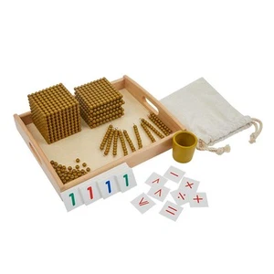 Montessori Math Beads Toys Materials for Toddlers Golden Beads and Cards Mate... - Picture 1 of 7