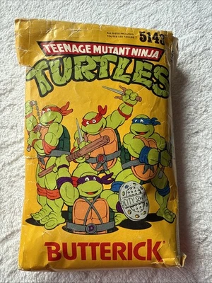 Vintage Butterick 5143 Teenage Mutant Ninja Turtles Costume Sewing Pattern - Image 1 of 4