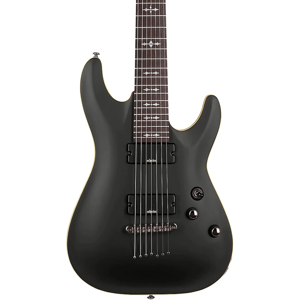 Aarus S6uhg Schecter Demon-7 Electric Guitar Aged Black Satin