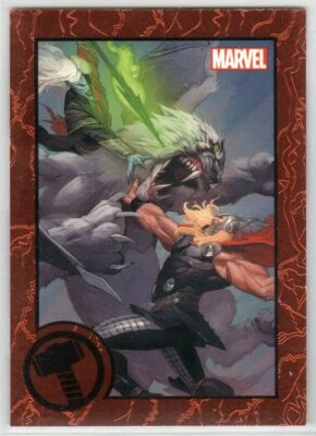 MARVEL 2014 MARVEL UNIVERSE GREATEST BATTLES EXPANSION RED PARALLEL 91 THOR - Image 1 of 2