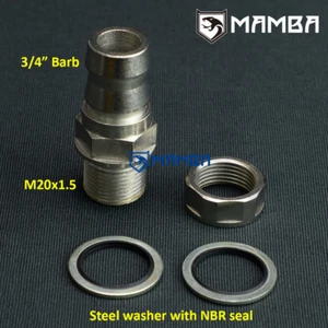 MAMBA Turbo Oil Pan / sump Return Adapter Fitting M20x1.5 to 3/4" barb no Weld - Picture 1 of 4