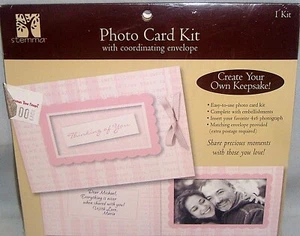 Photo Card Kit with Coordinating Envelope PINK TRIM  Love - Picture 1 of 1