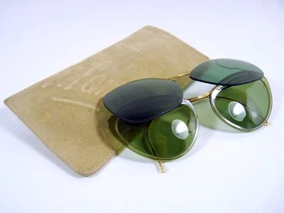Vintage french Sol amor woman double sunglasses green lens non original case - Image 1 of 4