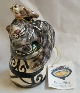 Blue Sky Clayworks Sleeping Cat w Bird Candle Snuffer NIB Goldminc - Picture 1 of 7