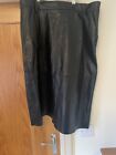 French Connection A Line Faux Leather Black Skirt With Pockets Size 16