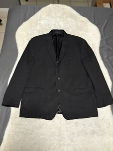 Lauren Ralph Lauren Men’s Black Striped Wool Sport Blazer Jacket Size 48R - Picture 1 of 9