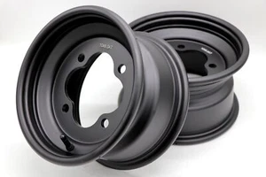 2 x 10" front aluminum wheels rims 4x144 HONDA 450r 400EX 300EX 250EX BLACK - Picture 1 of 12