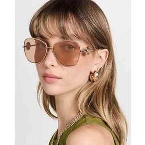 VERSACE gold/light brown-silver mirror VE2256 10027D 60 sunglasses NEW IN BOX! - Picture 1 of 15