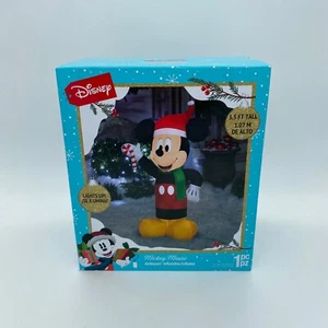 Disney 3,5 pies Navidad Mickey Mouse con bastón de caramelo patio soplado por aire inflable - Imagen 1 de 4