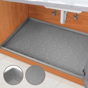 Under Sink Mat for Kitchen Waterproof, 34" x 22" Silicone Under Sink Liner, U... - Picture 1 of 7