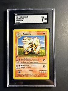 1999 Pokémon Base Set First Edition Arcanine 23 /102 Italian Print SGC 7 NM - Picture 1 of 11