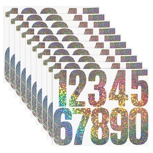 100 PCS Reflective Mailbox Number and Letters Stickers 3 inches Self Adhesive - Picture 1 of 7