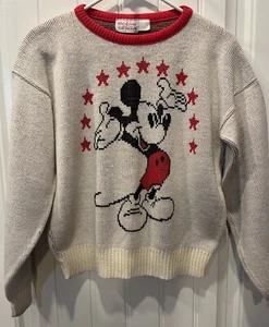 Walt Disney Mickey Mouse Sweater By Cliff Engle, Vintage, Size Adult Medium - Picture 1 of 8