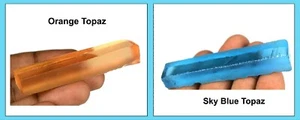 Himmelblau & Orange Topas Edelsteine Scheibe grobes Paar 170-190 Ct zertifiziert - Bild 1 von 6