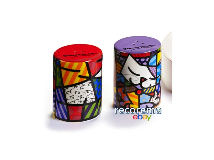 JUEGO SALEROS Y PIMENTEROS ROMERO BRITTO: DISEÑOS PAISAJE Y GATO ** NUEVO ** Foto 1 de 1
