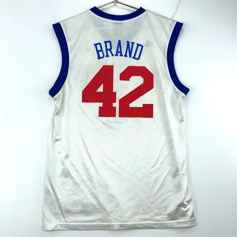 Vintage Philadelphia 76ers Elton Brand #42 Adidas Jersey Size Medium White Nba Cover