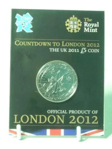 Moneda Royal Mint 2011 cuenta regresiva a londres 2012 bu £5 libras sellada en tarjeta - Imagen 1 de 4